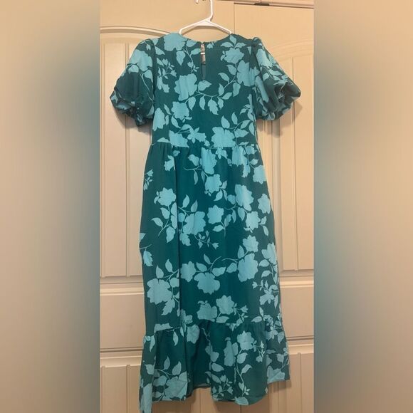 Sugarlips Aruba Floral Papillon Puff Sleeve Midi Dress | Xsmall - Picture 6 of 10